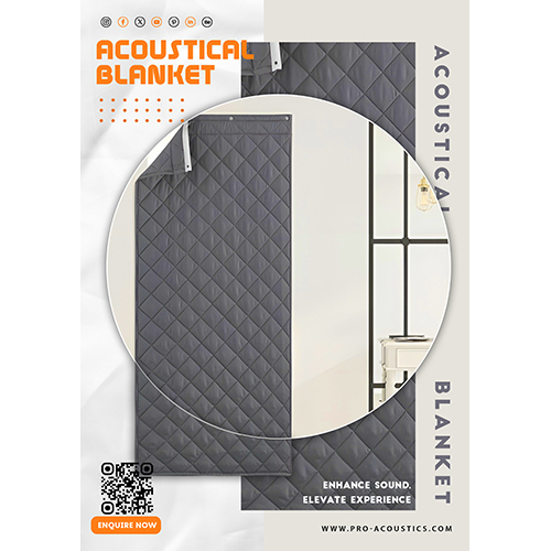 Acoustical Blanket - Customized Fiberglass Absorber Material Grey And Multicolor Options Nrc 0.85 Performance
