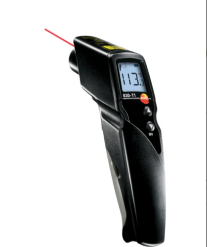 Testo 830-T1 Infrared Temperature Gun - 190x75x38 mm, Black | Non-Contact Surface Temperature Measurement, High-Resolution Processor, Adjustable Emission Level, 10:1 Optics, Easy Gun-Style Design