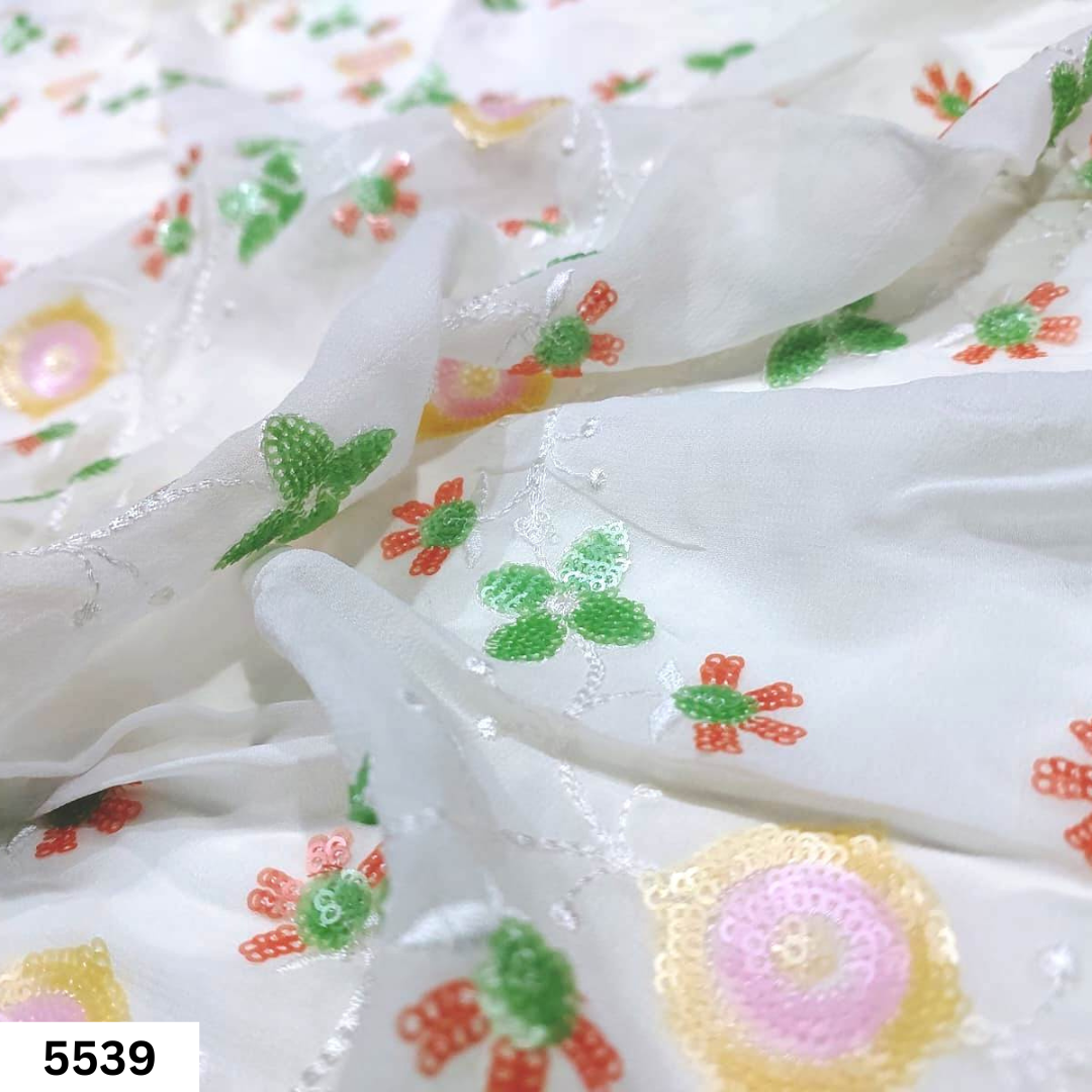 Multicolor All Over Sequins Embroidery Fabric