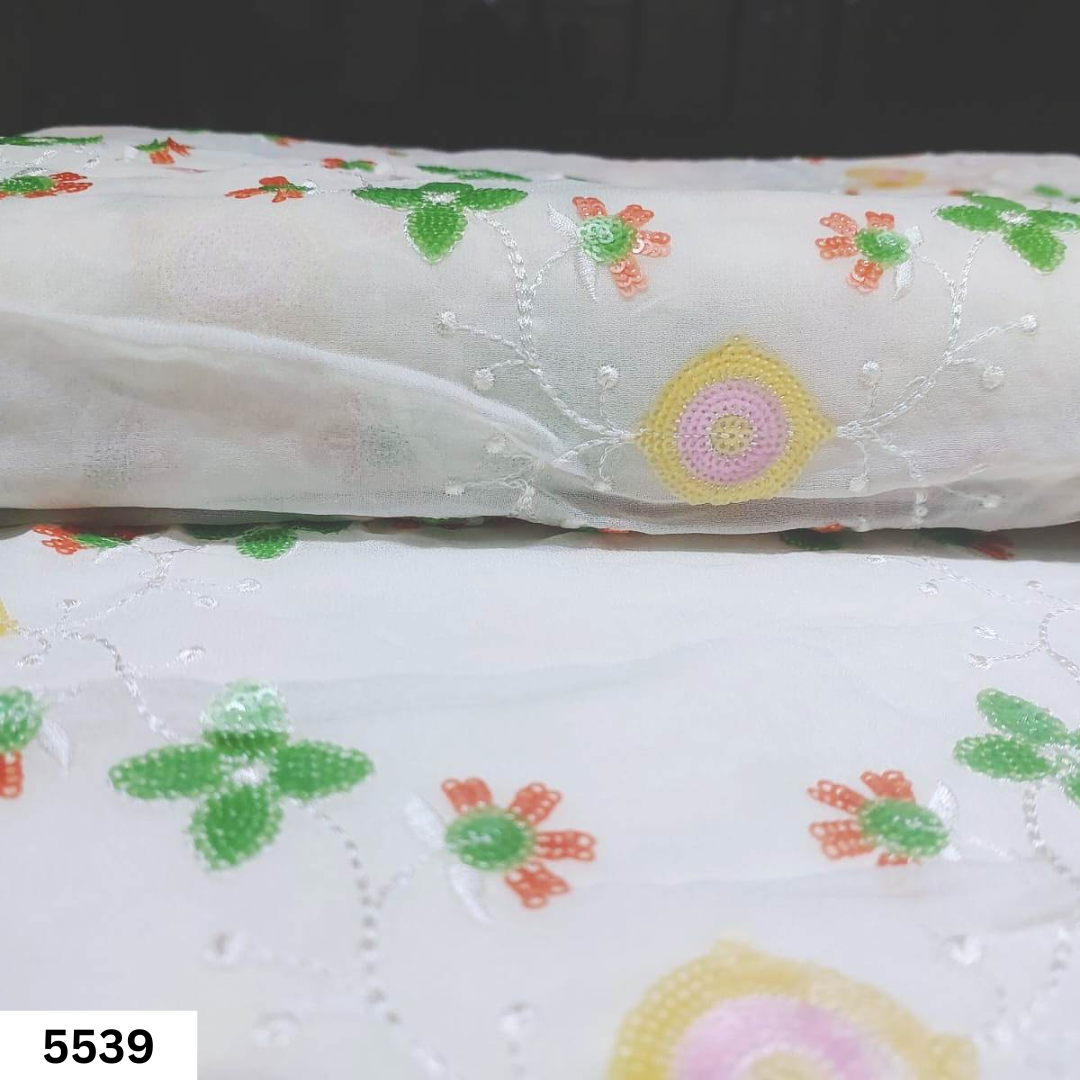 Multicolor All Over Sequins Embroidery Fabric