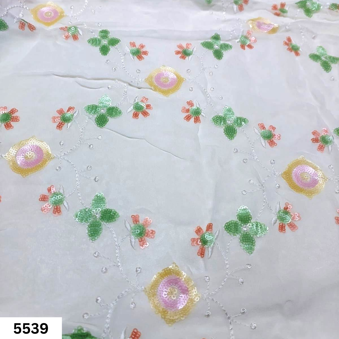 Multicolor All Over Sequins Embroidery Fabric