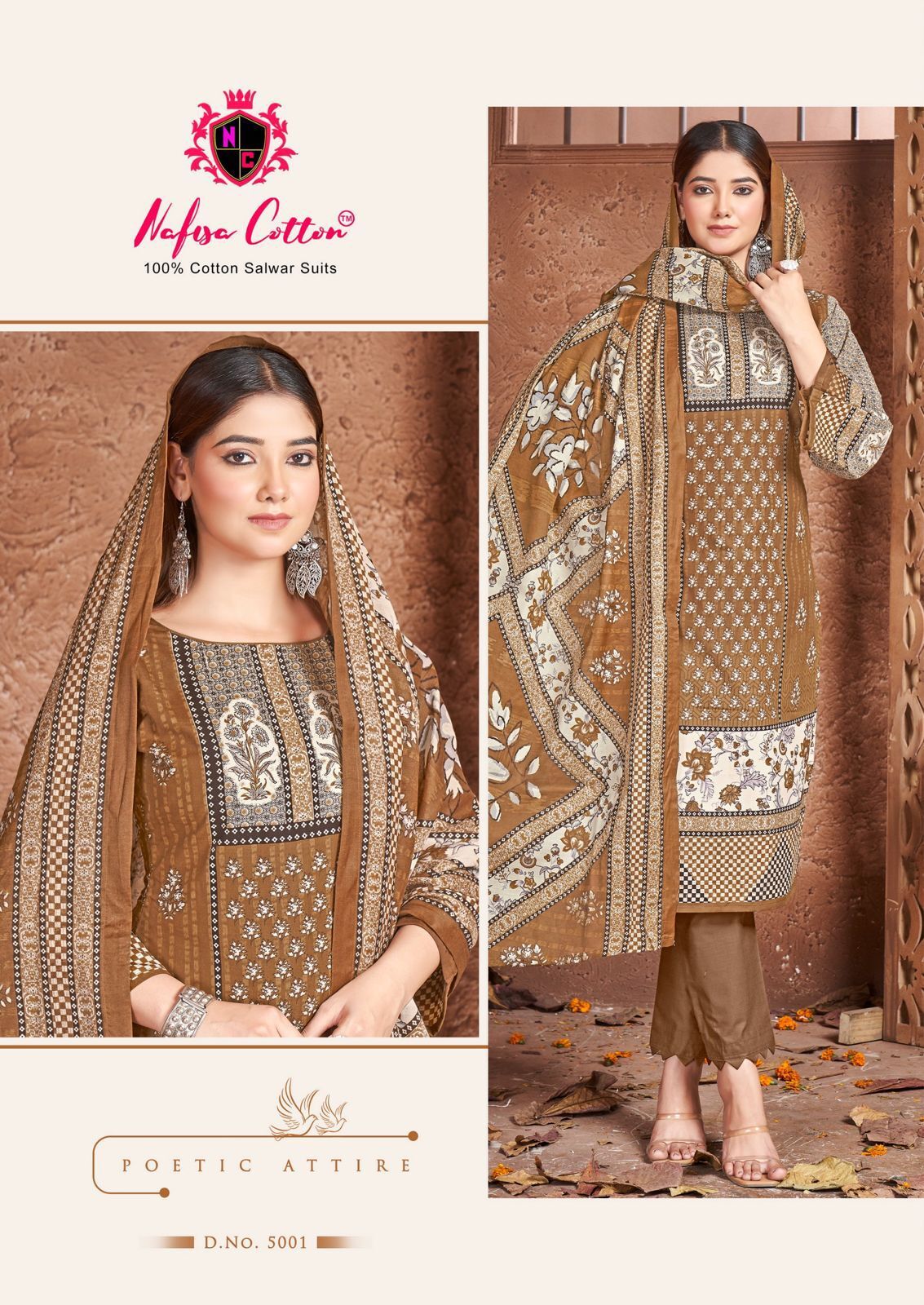 Kurti With Dupatta - Cotton Printed Ethnic Wear Set, Soft Cotton Fabric, Full Sleeves, Anti-wrinkle, Quick Dry, Washable, All Season