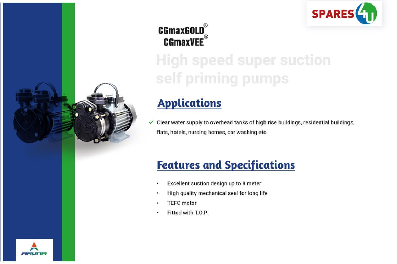 Slow Speed Self Priming Pump 0.5 Hp