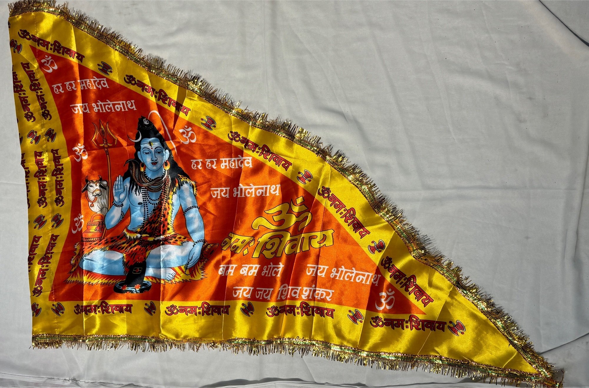 Hindu Religious Flag - Polyester, 20x30 To 40x60 Inches | Customized Color, Logo, Name, Printed Style For Advertising And Promotion