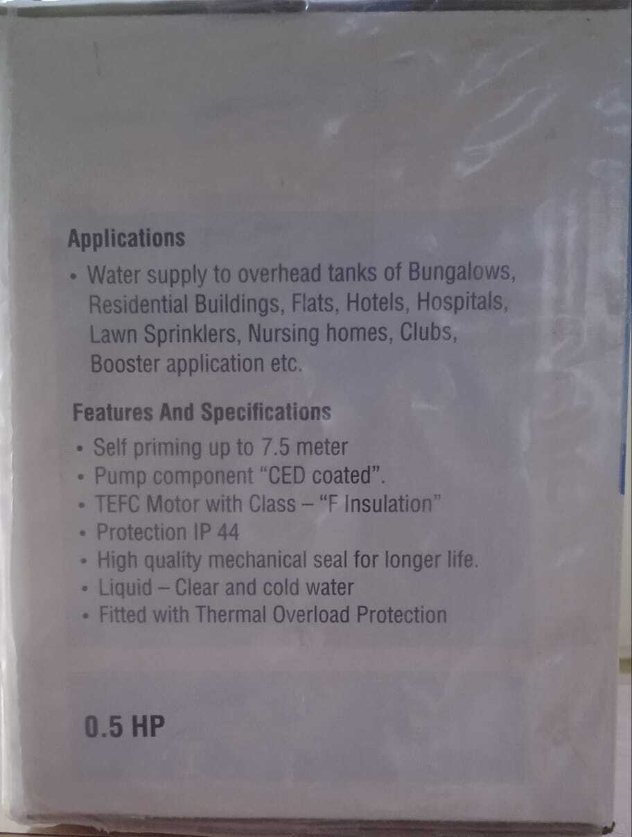 High Speed Self Primping Pump 0.5 Hp - Color: Red & Black