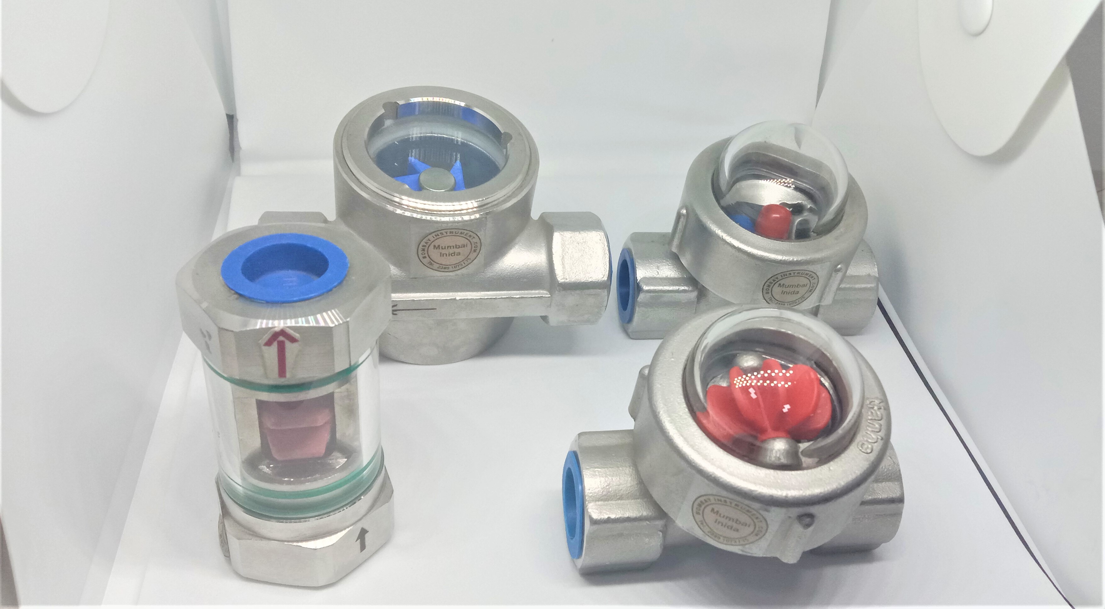Spinner Flow Indicator - Stainless Steel Ss.304/ss.316, 1/2", 3/4", 1" Bsp Female, Red | Fast Flow Range, Weatherproof Design, Visual Rotor Viewing Type