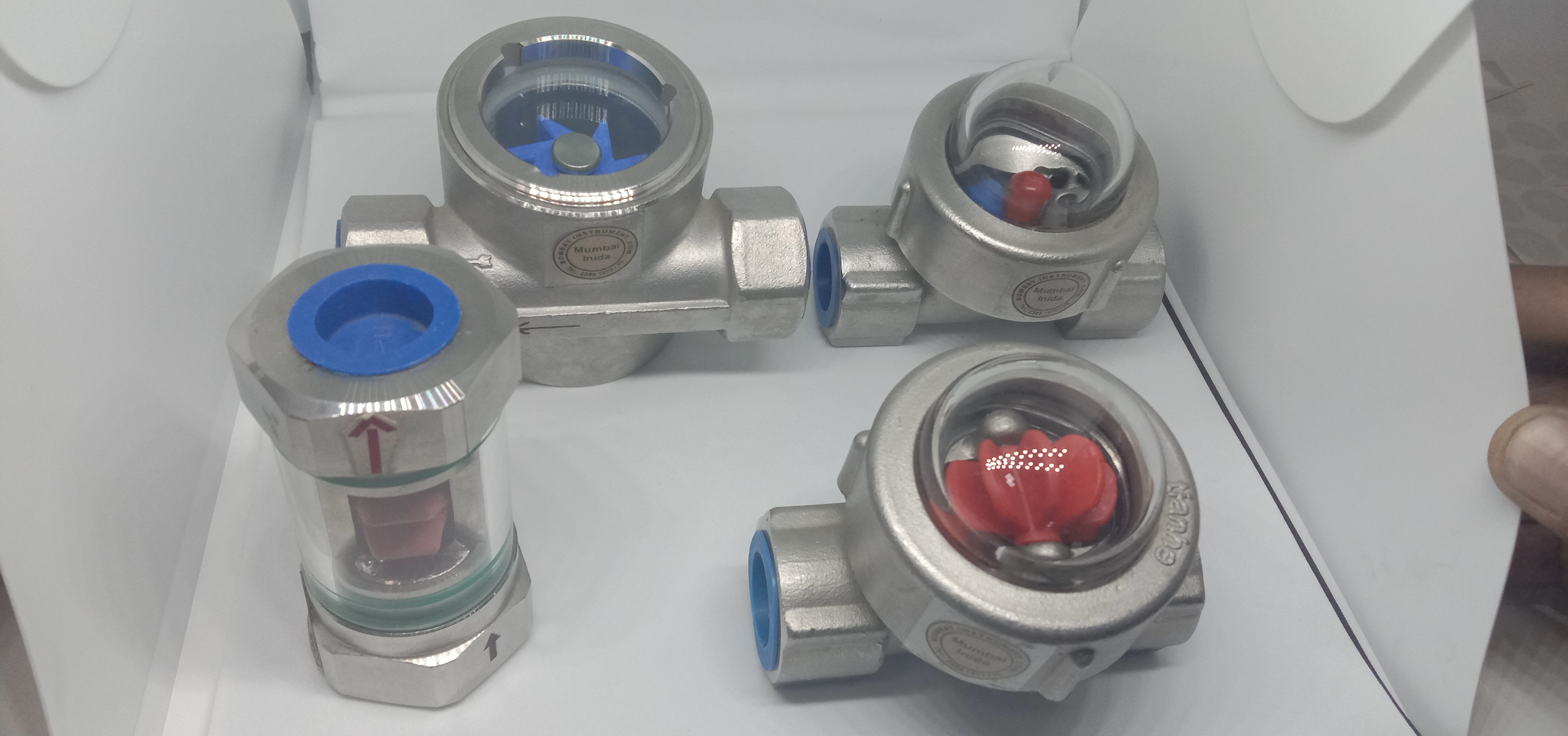 Spinner Flow Indicator - Stainless Steel Ss.304/ss.316, 1/2", 3/4", 1" Bsp Female, Red | Fast Flow Range, Weatherproof Design, Visual Rotor Viewing Type