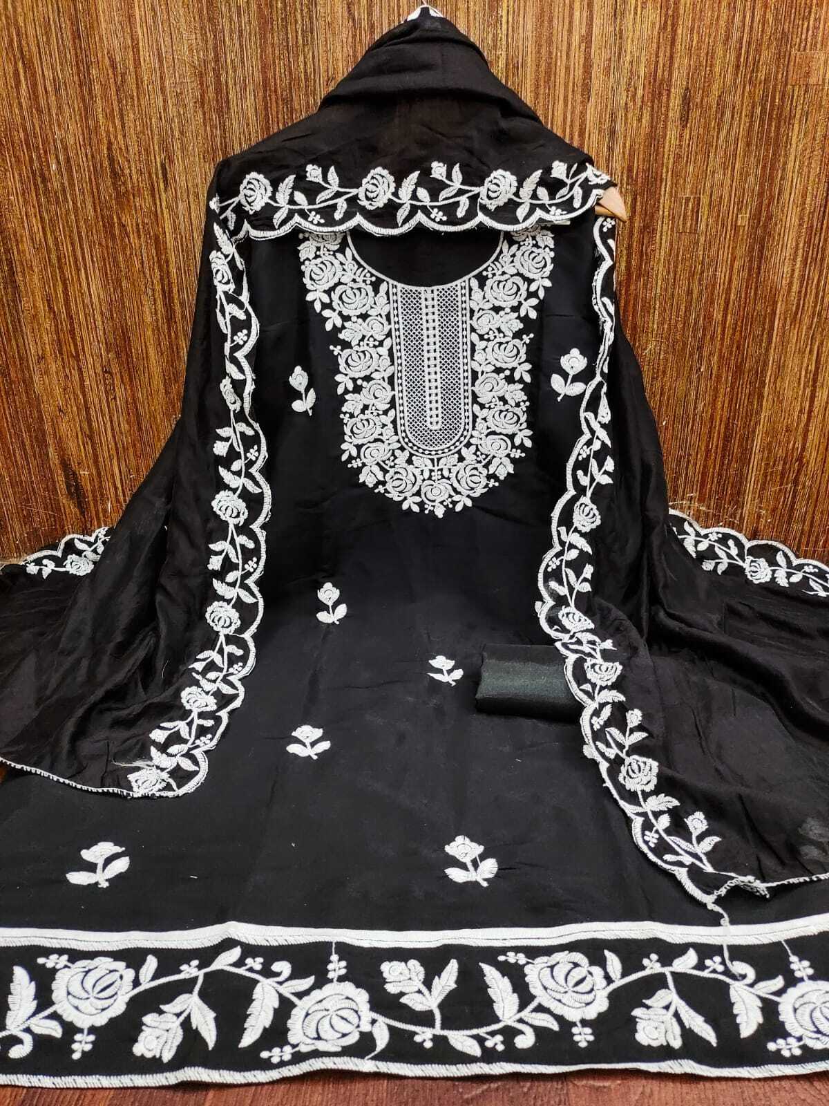 Chanderi Cotton Dress Material - Bust Size: Free Size