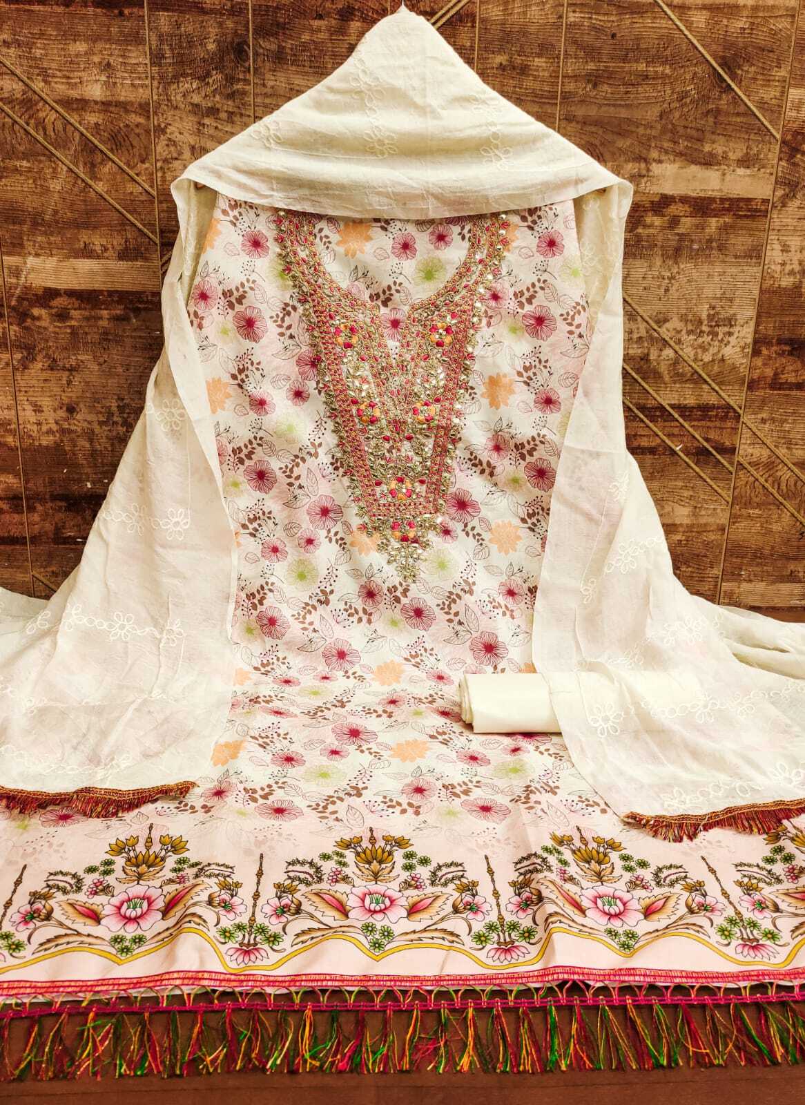 Digital Print Dress Material - Color: Pink