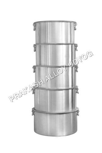 ALUMINIUM TOPE 96-100 - Outer DIA 51", Inner HIGHT 23.5", Water Capacity 380L, Rice Capacity 170KG, Silver Finish | 5.9mm Thickness, Aluminium Material, Durable Handles