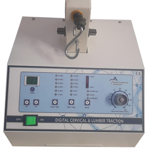 Digital Cervical Cum Lumbar Traction Machine - Steel Build, Digital Technology , Portable Electric With Adjustable Pressure Range For Physiotherapy