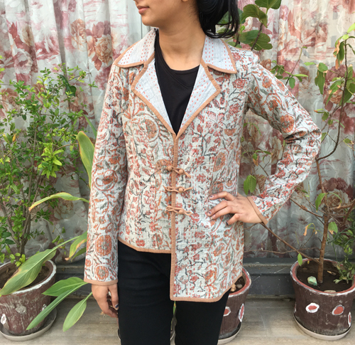 Cotton Kantha Short Jacket - Color: Multicolor