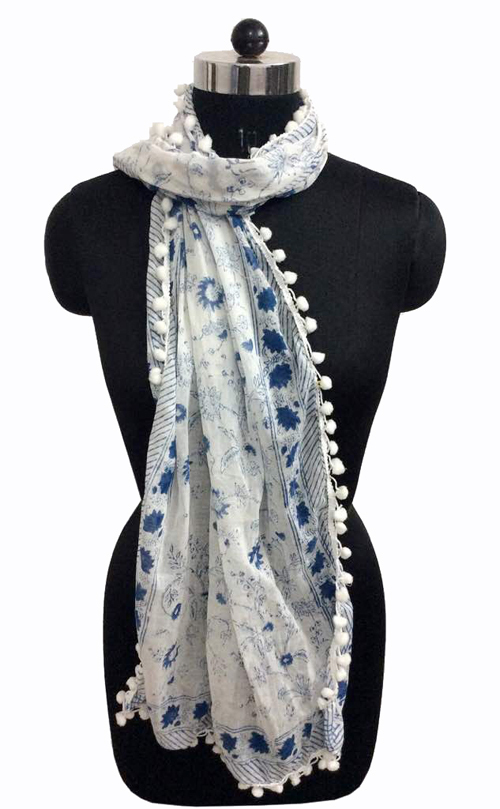 Cotton Hand Block Printed Scarfs - 18x72 Inches, Multicolor Ethnic Design For Festivals & Gifts