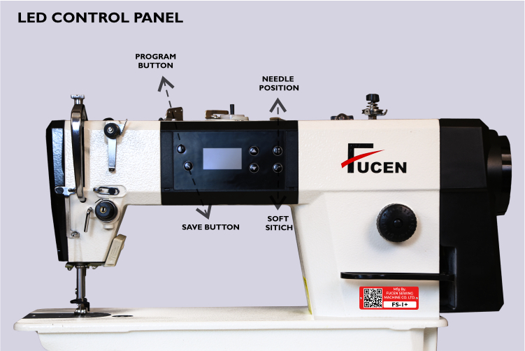 White & Black Fs-1+ High Speed Direct Drive Needle Positioning Single Needle Lockstitch Sewing Machine