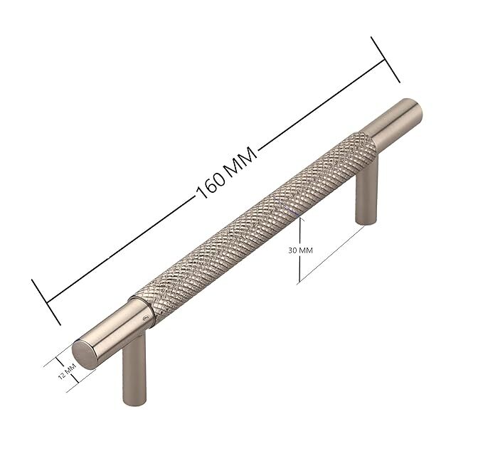 Chitra Bronex 6 Inches Brass Door/cabinet/drawer Handles Pack Of 4 (Nickel Silver Matt) - Coating Type: Easy To Install
