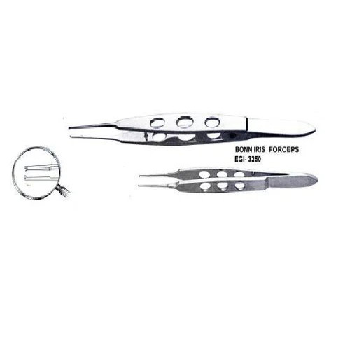 Bonn Iris Forcep - Surgical Grade Stainless Steel, Lightweight Design, Autoclavable for Medical Procedures and Ophthalmic Surgery