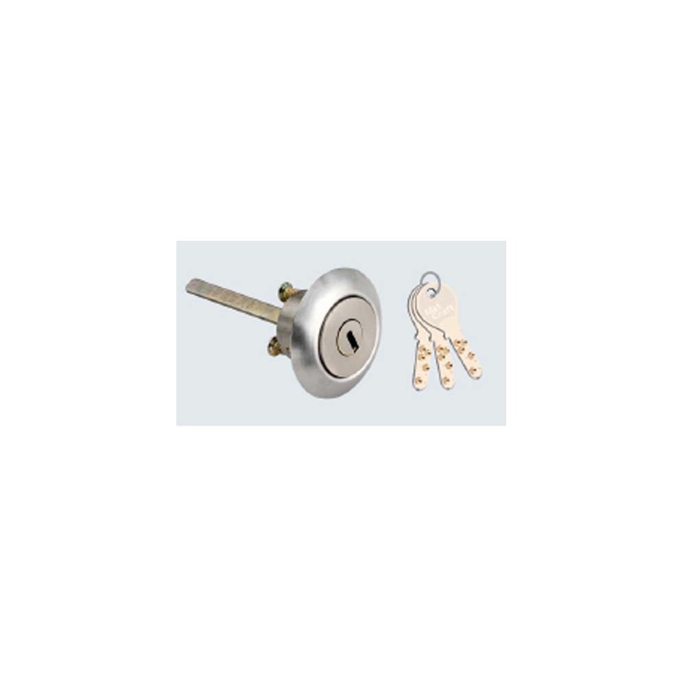 Metcraft Steel Ultra Twin Bolt One Side Dimple Key Night Latch Main Door Lock (Satin Silver) - Color: Antique