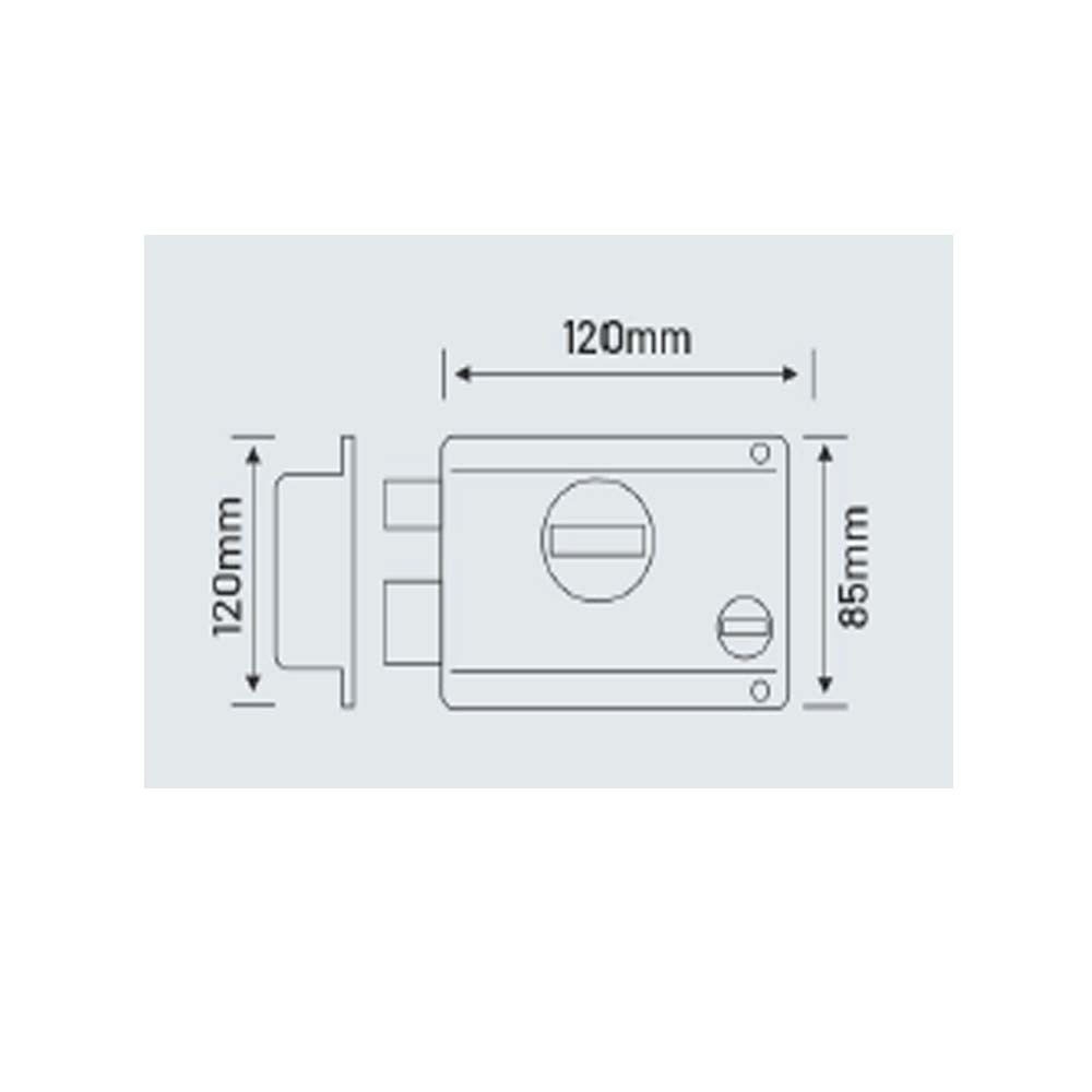 Metcraft Steel Ultra Twin Bolt One Side Dimple Key Night Latch Main Door Lock (Satin Silver) - Color: Antique