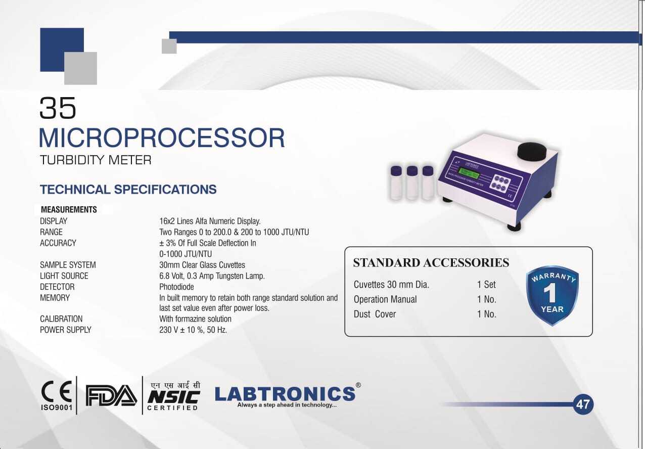 Lt-35 Microprocessor Turbidity Meter