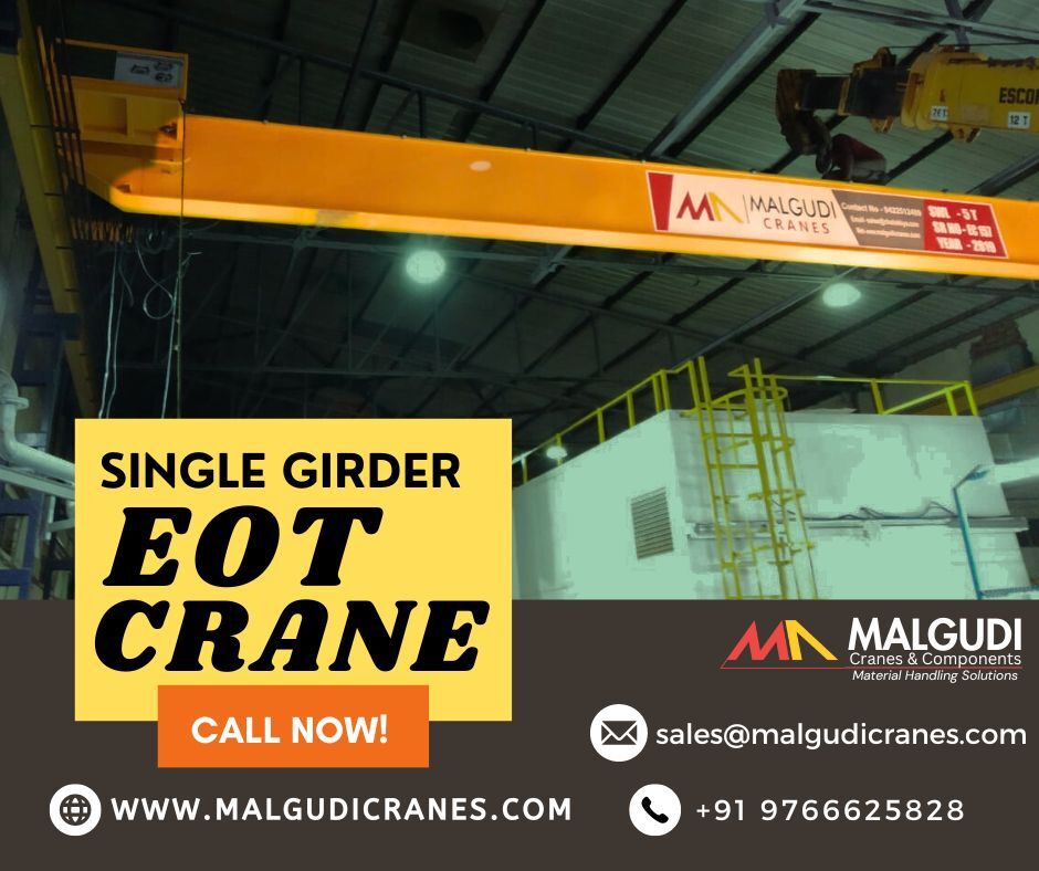 Single Girder Eot Crane - Color: Yellow