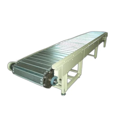 Heavy Duty Slat Conveyor System - Stainless Steel, 100-300 mm Width, 3-15 m/min Speed | Semi-Automatic, Ideal for Metallurgy and Chemical Industries