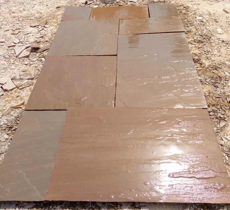 Autumn Brown Indian Sandstone Paving Slabs - Sandstone Form: Cut-to-size