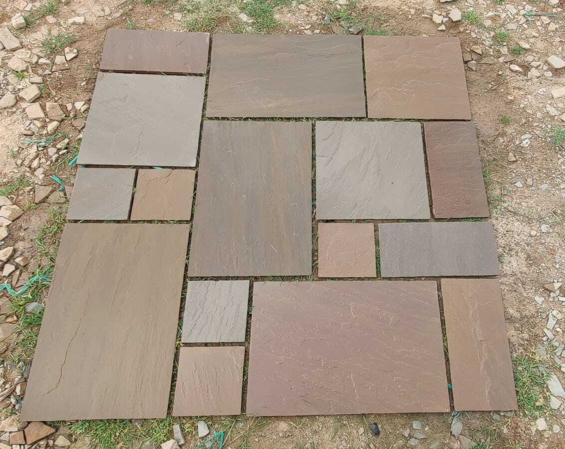 Autumn Brown Indian Sandstone Paving Slabs - Sandstone Form: Cut-to-size