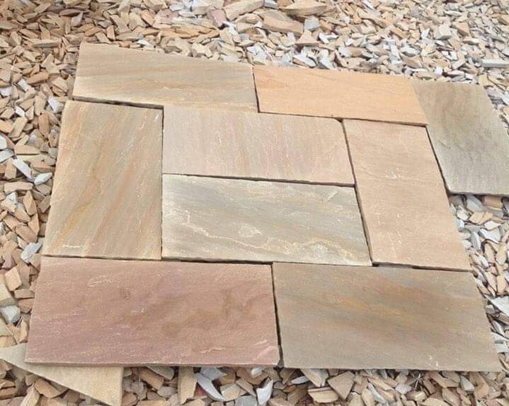 Autumn Brown Indian Sandstone Paving Slabs - Sandstone Form: Cut-to-size