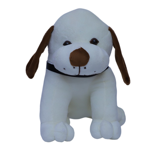 Different Available White Sitting Dog Teddy Soft Toy