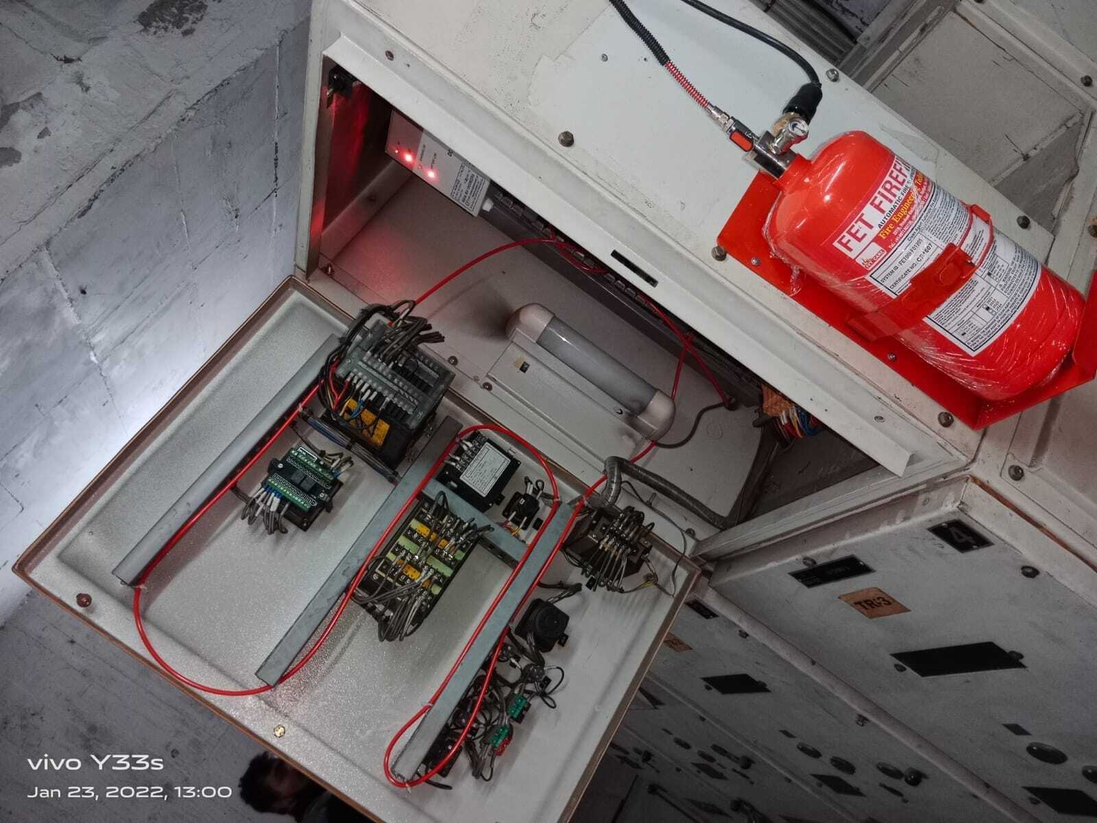 Co2 Flooding System In Electrical Panel - Color: Red