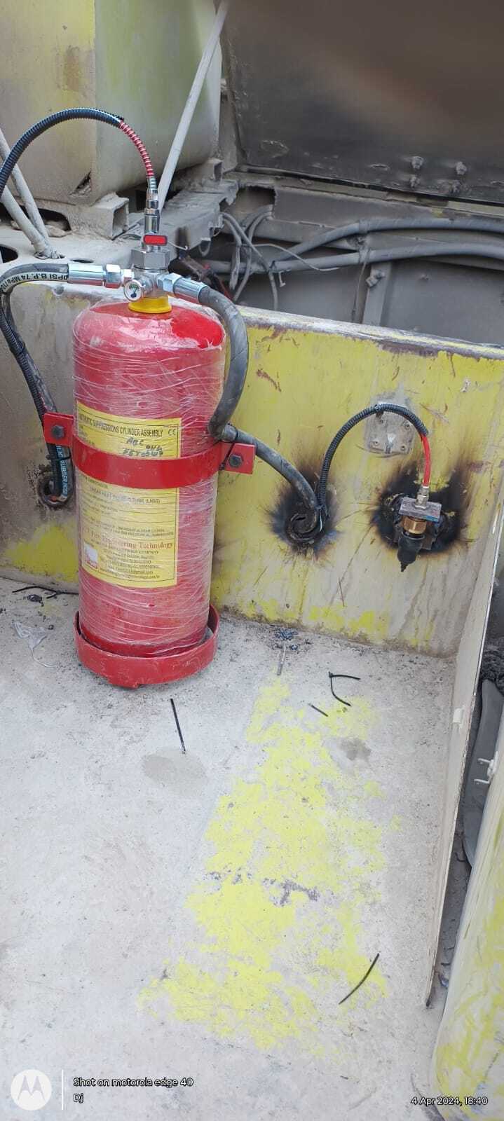 Vehicle Engine Fire Suppression System - Color: Red