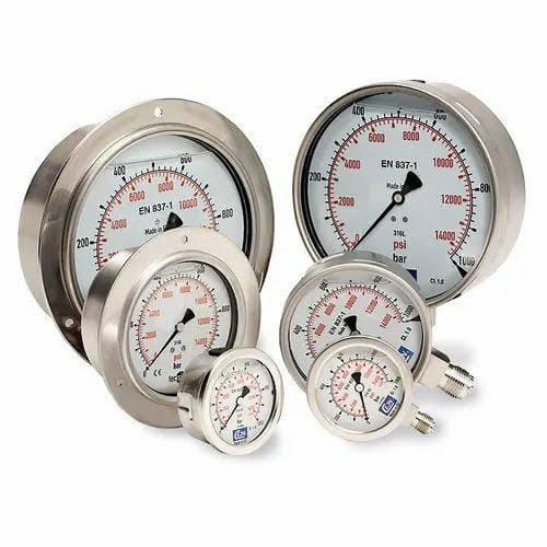 Analog Pressure Gauge - Stainless Steel, Various Sizes Available | Durable Glass Dial, Accurate Plastic Pointer, Ideal for Industrial Applications
