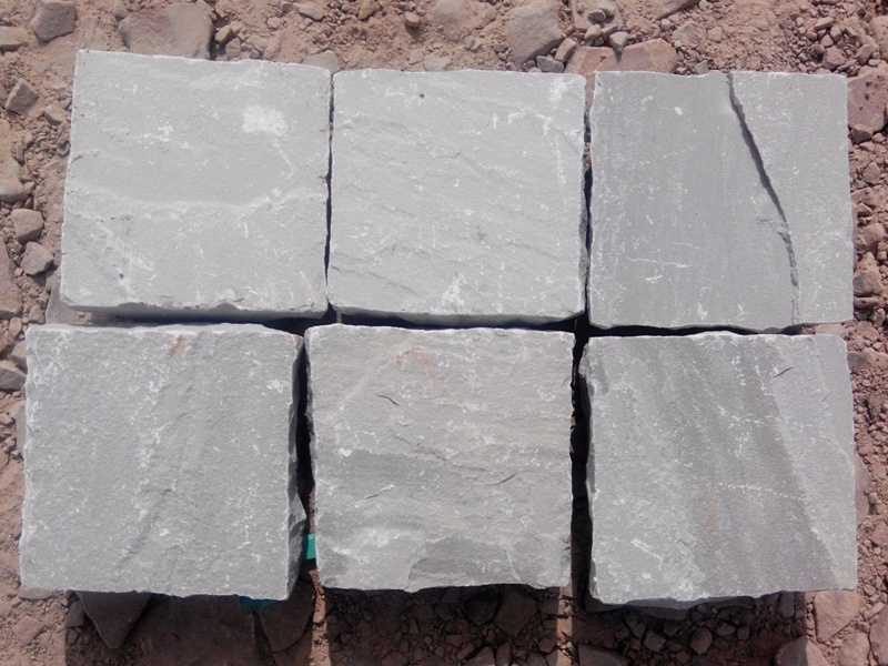 Kandla Grey Indian Sandstone Cobble Stone Pavers - Application: Outdoor Paving