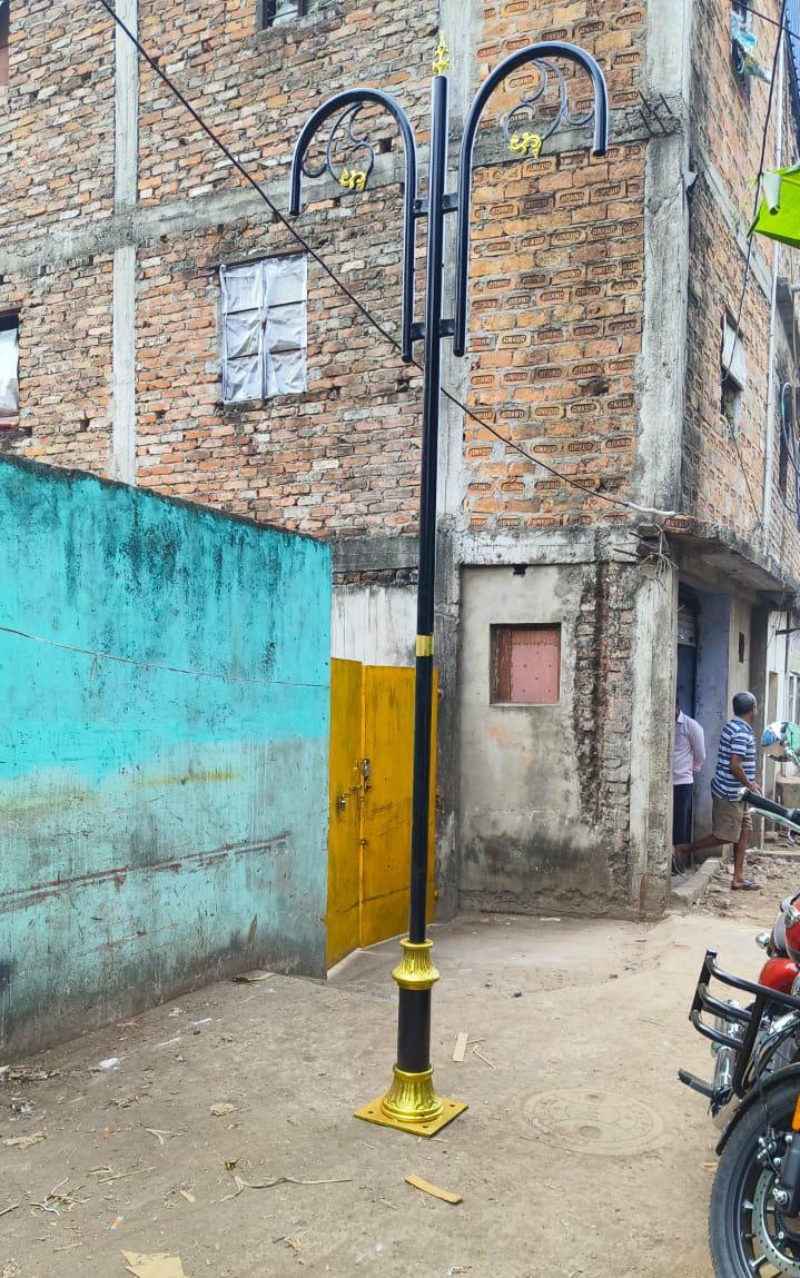 Decorated Light Poles - Color Temperature: Black & Golden Color Rankine