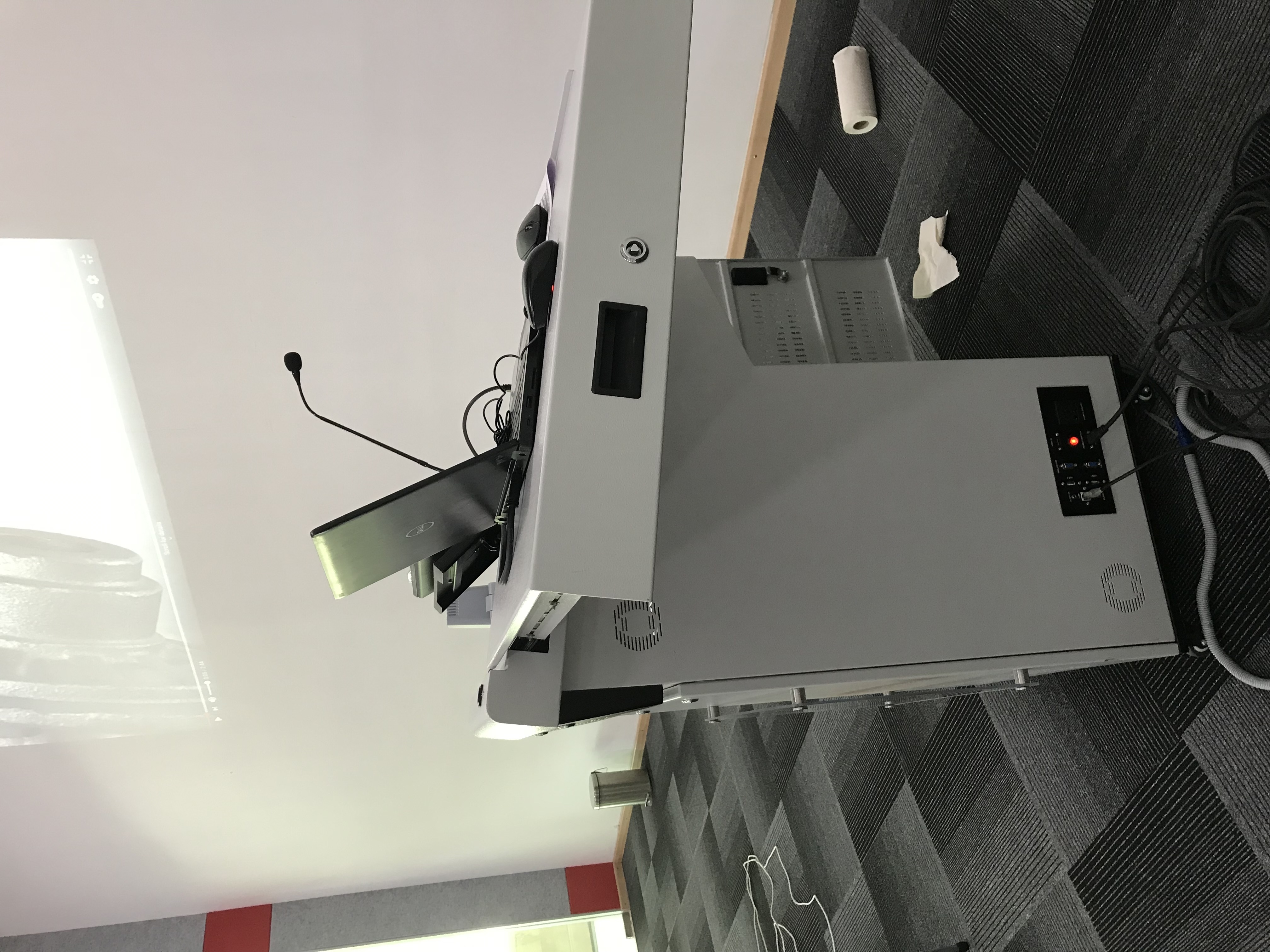 Digital Podium - Full Metal Body, 21.5" Full Hd Touch Display | Hdmi, Vga Support, Integrated User Interface, Goose Neck Mic, Lockable Side Drawer