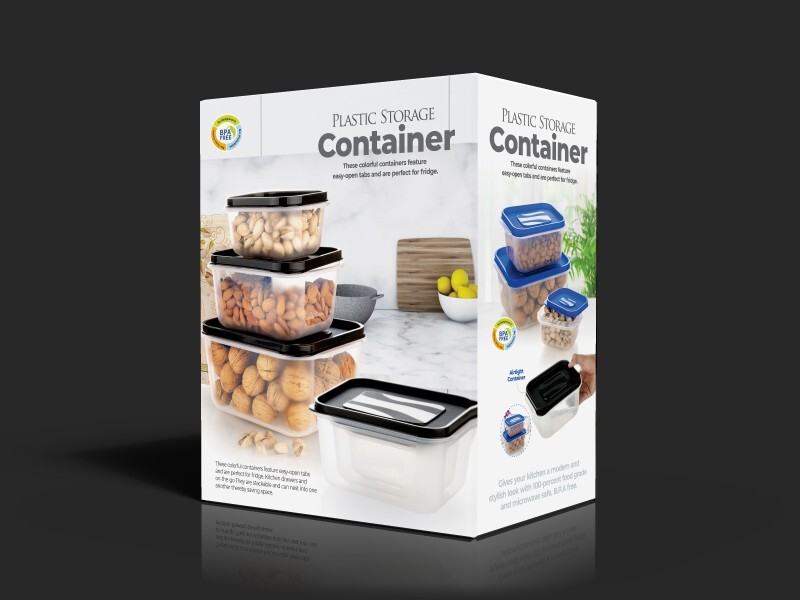 Plastic Freezer Storage Container For Kitchen Purpose - Nontoxic Plastic, Square Shape, Transparent Color | Versatile Storage For Food, Dry Goods, And Household Items