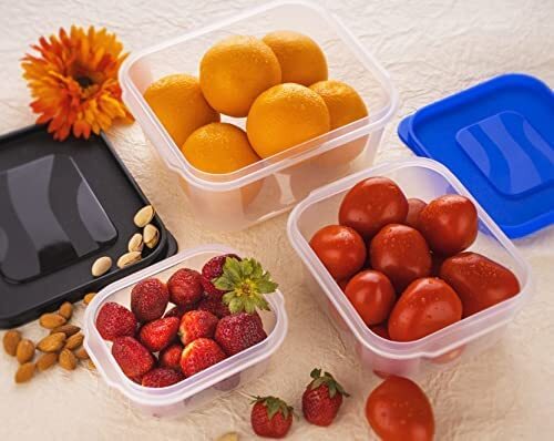 Plastic Freezer Storage Container For Kitchen Purpose - Nontoxic Plastic, Square Shape, Transparent Color | Versatile Storage For Food, Dry Goods, And Household Items
