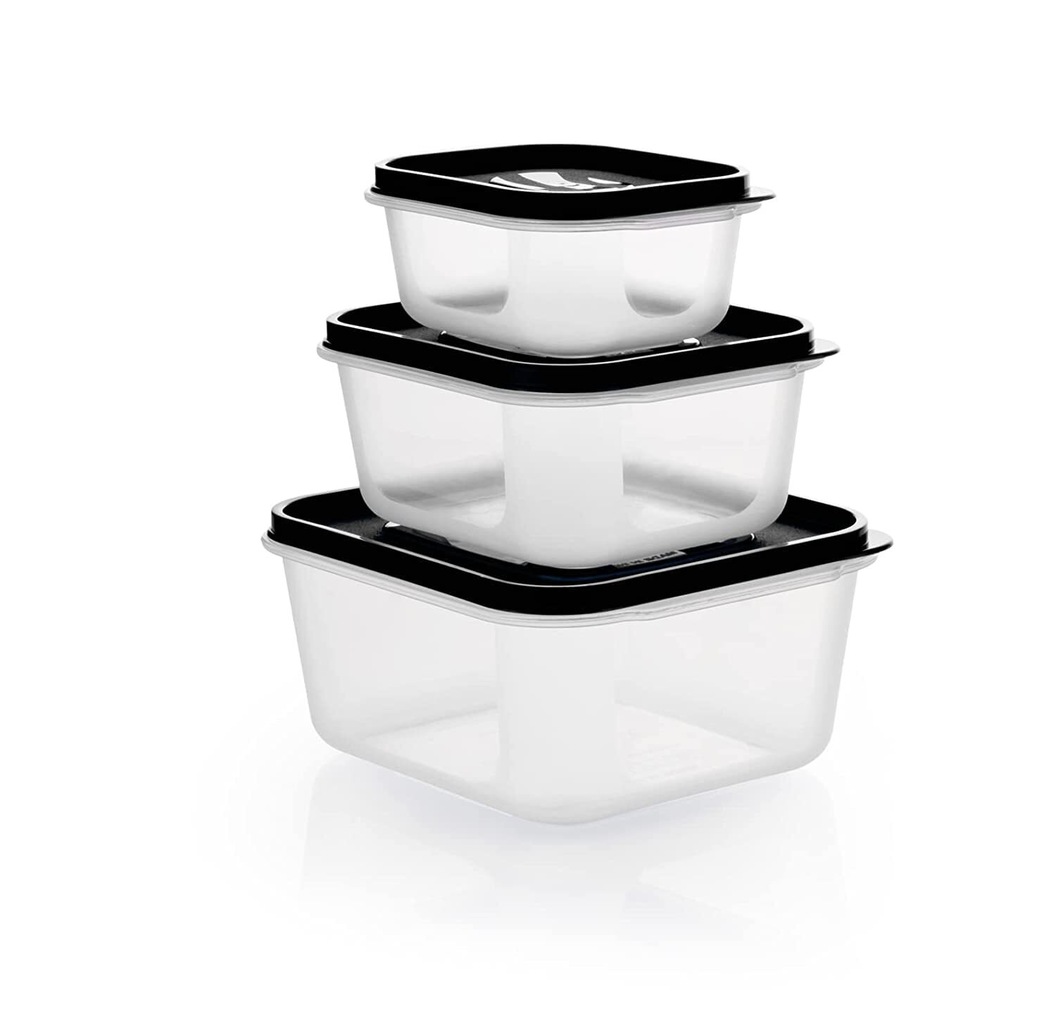 Plastic Freezer Storage Container For Kitchen Purpose - Nontoxic Plastic, Square Shape, Transparent Color | Versatile Storage For Food, Dry Goods, And Household Items