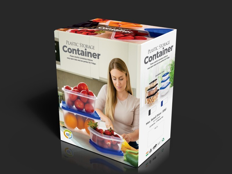 Plastic Freezer Storage Container For Kitchen Purpose - Nontoxic Plastic, Square Shape, Transparent Color | Versatile Storage For Food, Dry Goods, And Household Items