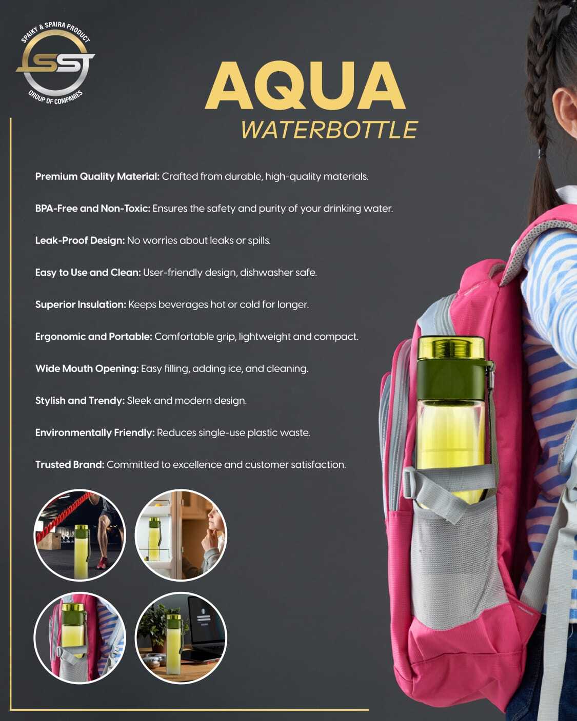 Transparent Aqua Plastic Bottle