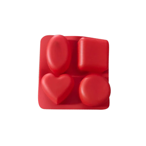 4 Cavity Silicone Mould - High-Quality Silicone, Square Shape, Polished Surface Finish | Creates 10-50g Chocolates, Candies, or Ice Cubes