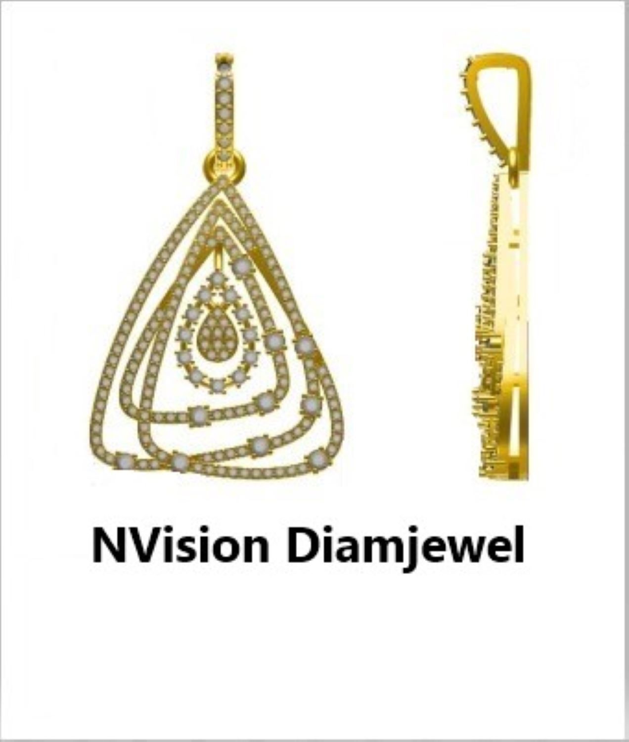 Modern Edge A Sleek Triangulate Sparkle Natural Diamond Pendant And Aa A Earrings