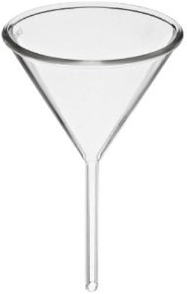 100mm Funnel - Glass Material, Transparent Color , Ideal For Liquid Transfer And Laboratory Use