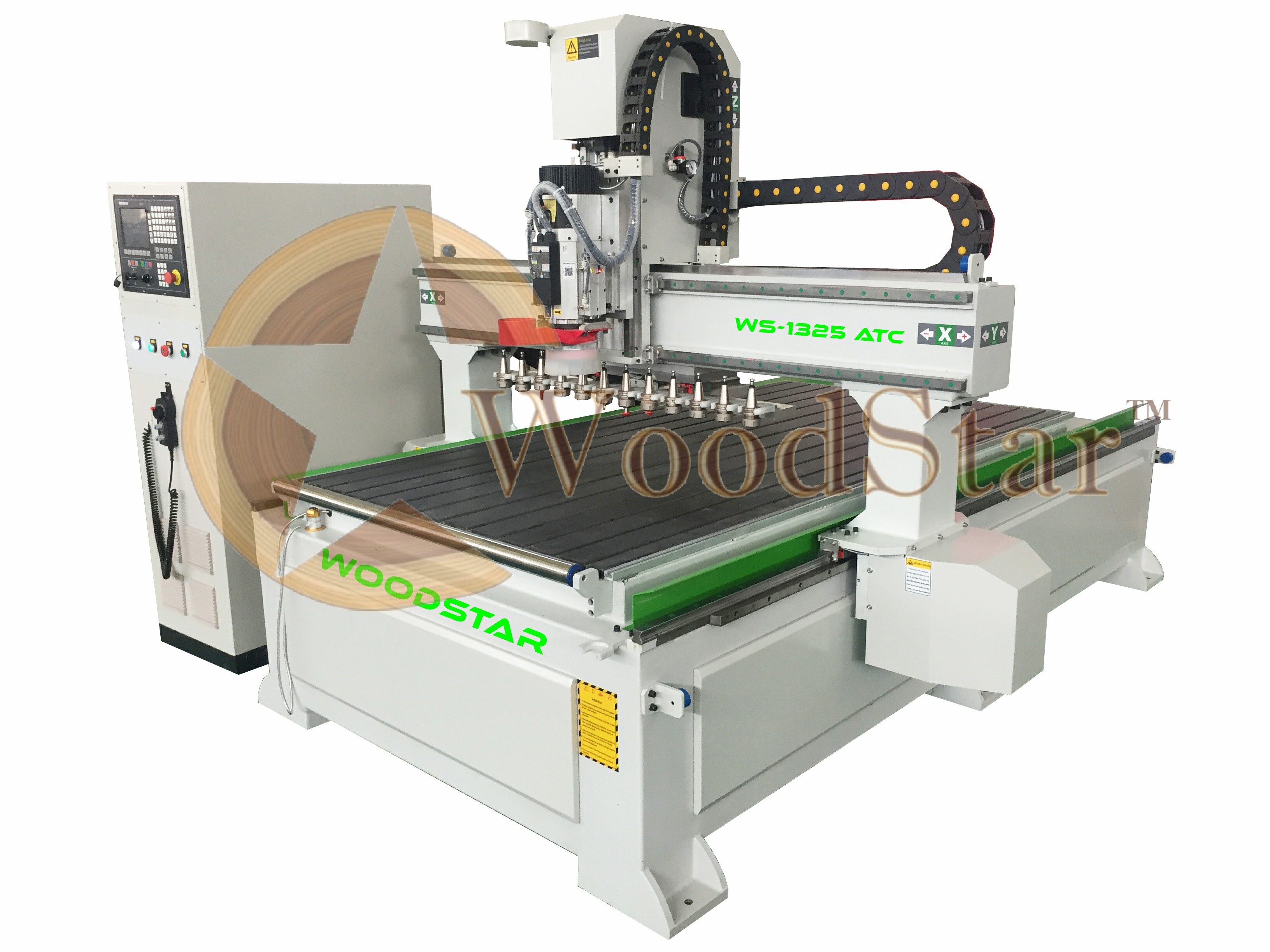 Woodstar Cnc Router - 1500 X 2500 X 300 Mm, High-speed 24000 Rpm Spindle, 1300 Kg Capacity, Semi-automatic Operation, Richauto A11 Control System, Artcam & V-carve Software Support