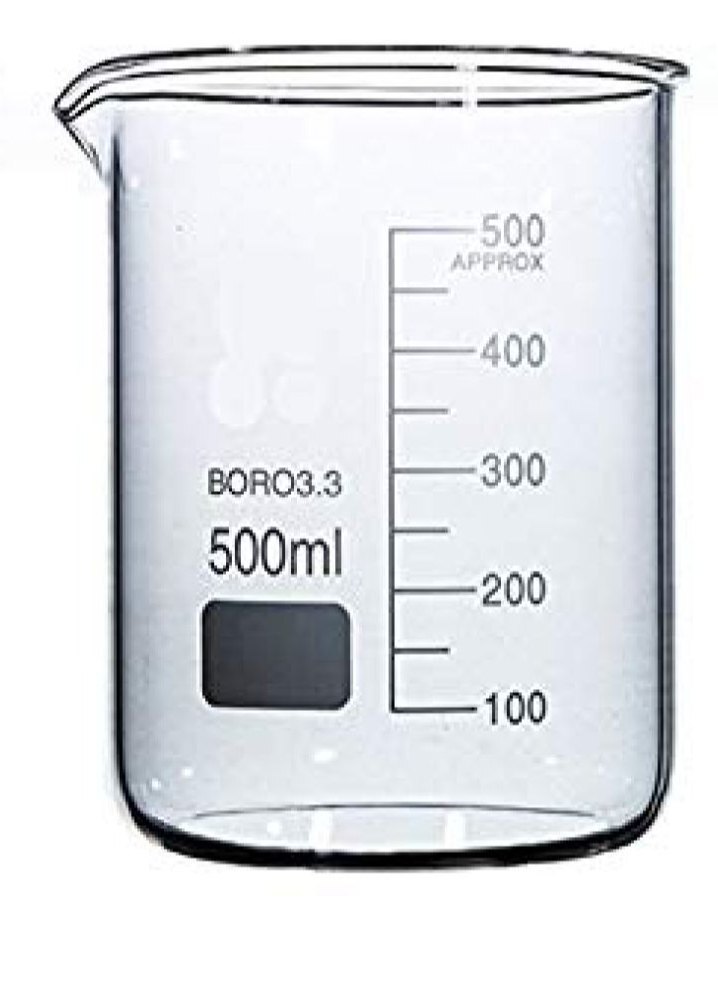 500ml Beaker - Glass Material, Transparent Color | Ideal For Liquid Use And Measurement