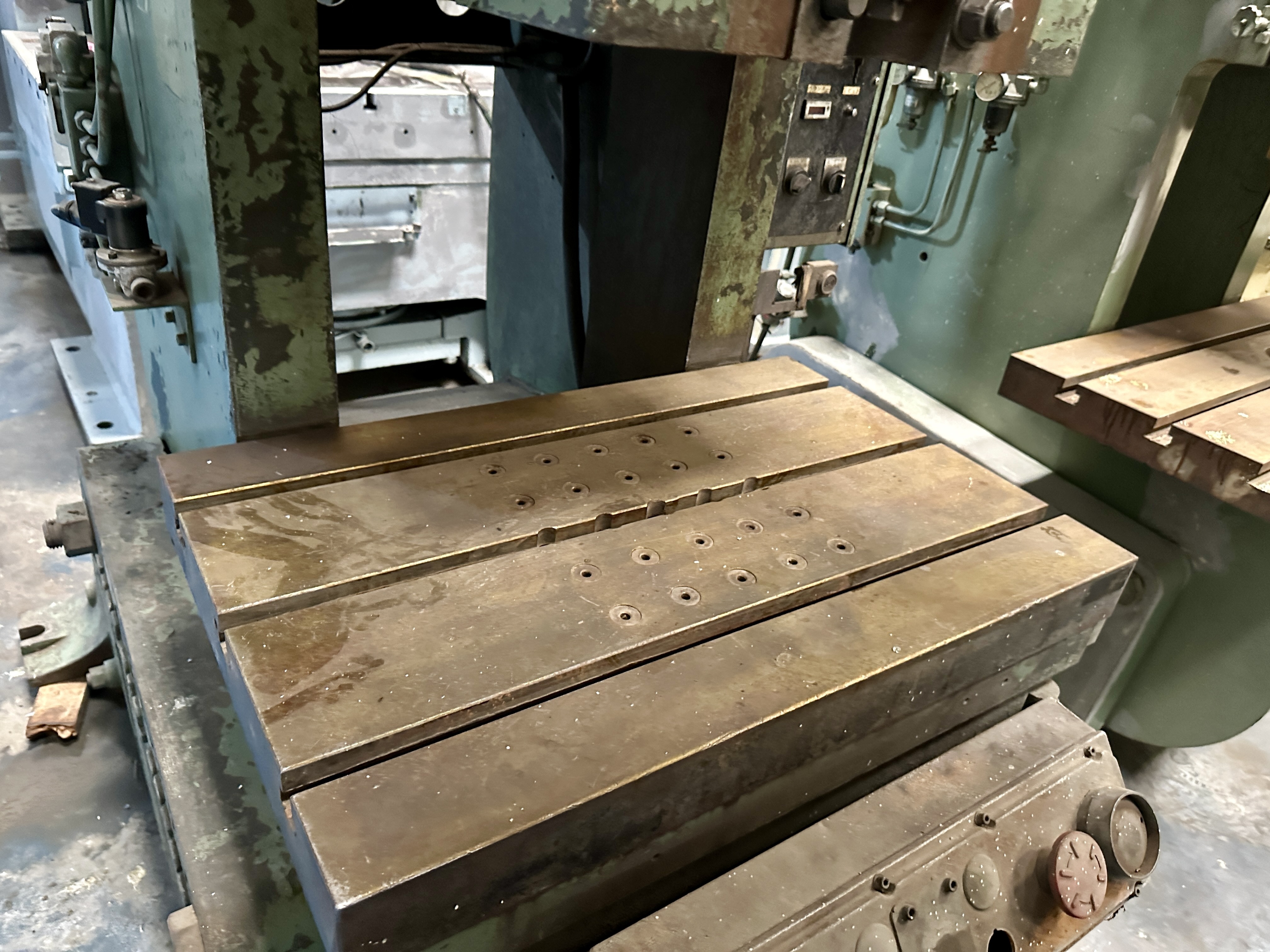 1204 Amada C Frame Single Crank Press - Capacity: 60 Tons, Stroke: 150mm, Bed Size: 810x530mm, Ram Size: 430x300mm, Die Height: 310mm, Adjustment: 60mm, Spm: 60