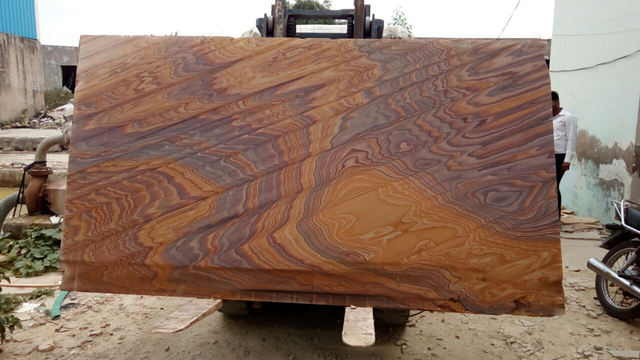Indian Sandstone Rainbow Sawn Honed Garden Paving Slabs - Size: 600x900