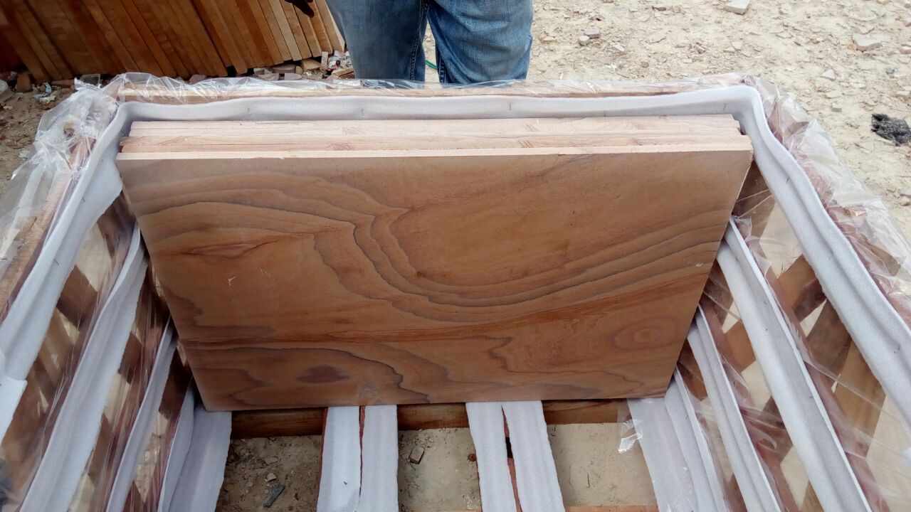 Indian Sandstone Rainbow Sawn Honed Garden Paving Slabs - Size: 600x900