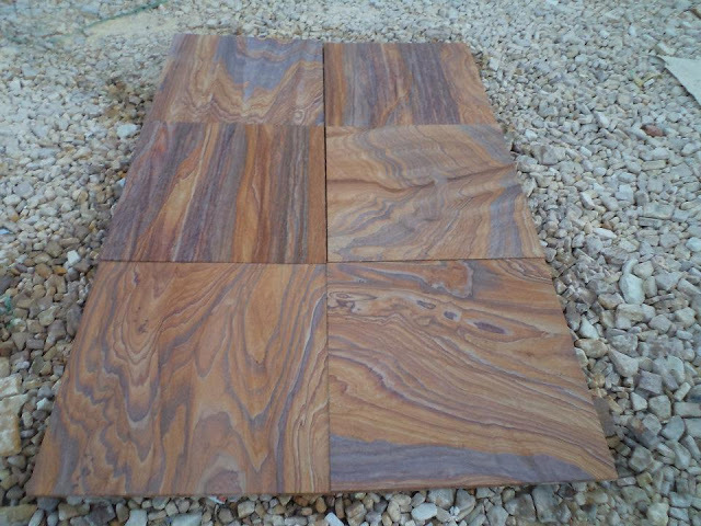 Indian Sandstone Rainbow Sawn Honed Garden Paving Slabs - Size: 600x900