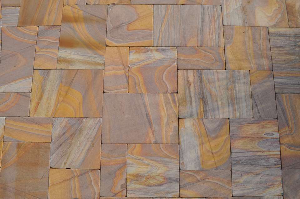 Indian Sandstone Rainbow Sawn Honed Garden Paving Slabs - Size: 600x900